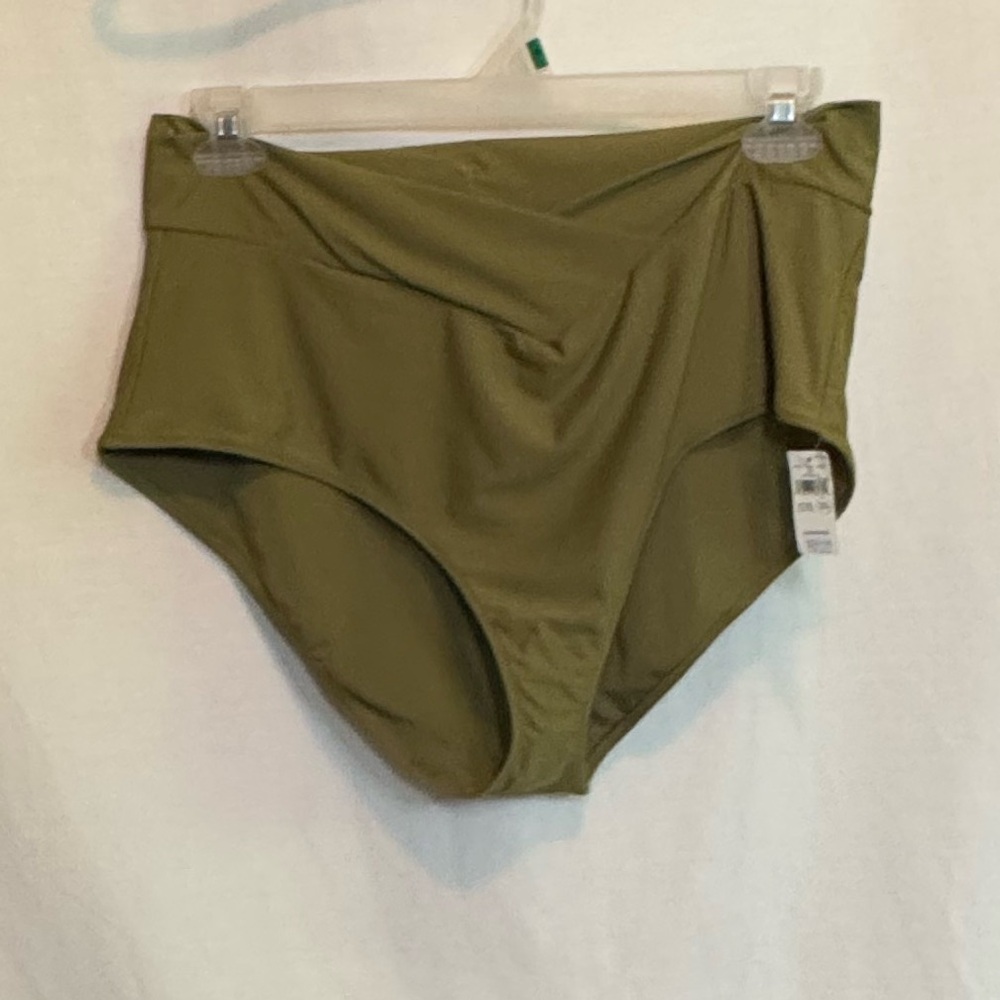 AA-504 Aerie NWT PLUS SIZE XXL High Waisted Full Coverage Green‎ Bikini Bottoms